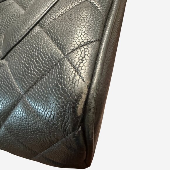 Chanel Medallion Tote Quilted Caviar Dark Navy With Silver Hardware - Picture 8 of 12